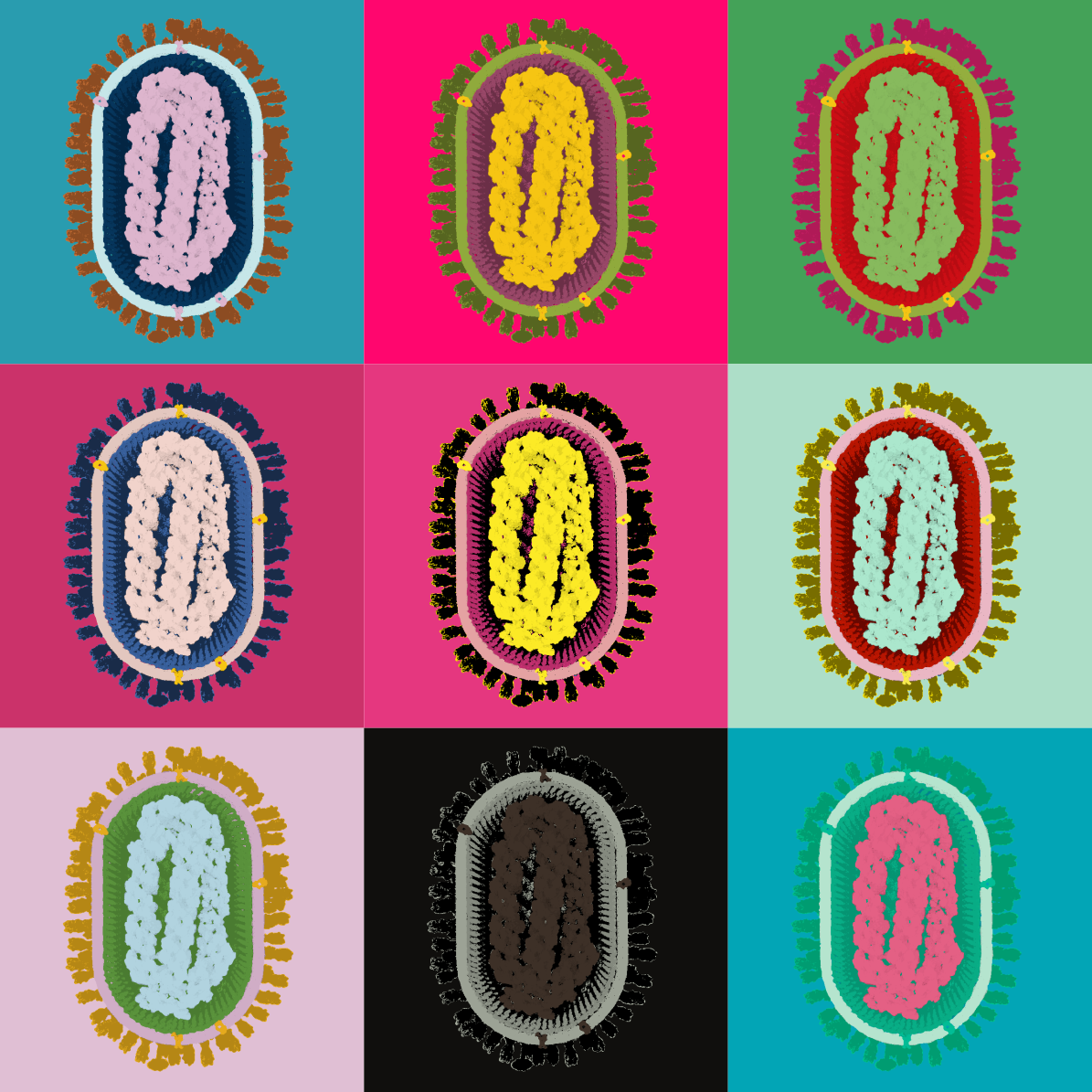 Flu-Mutation Explorer pop art viruses logo